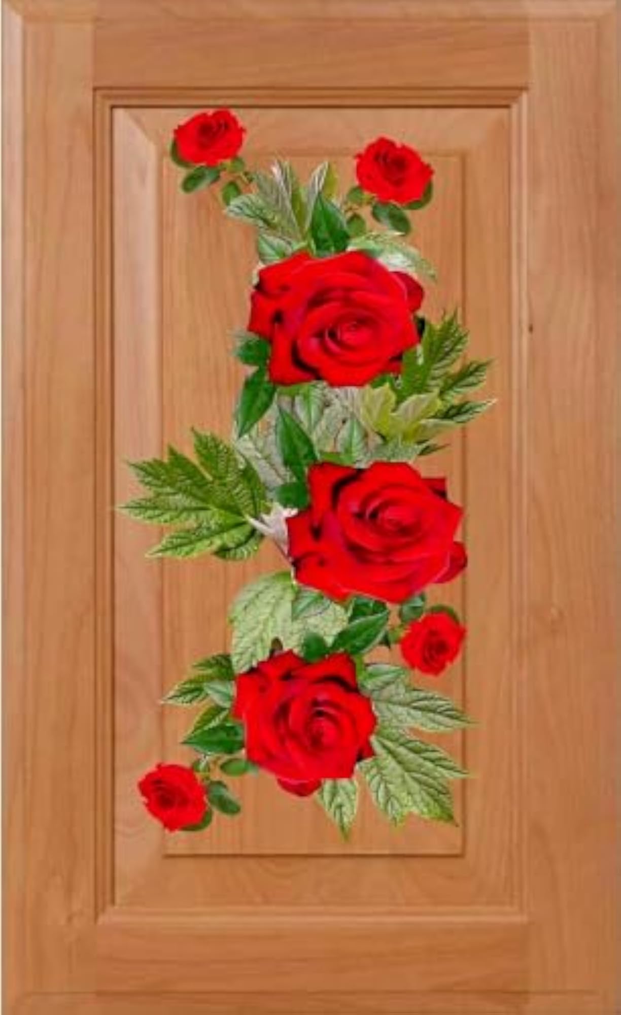 Red Rose Floral Wall Decal Sticker, Removable Vinyl